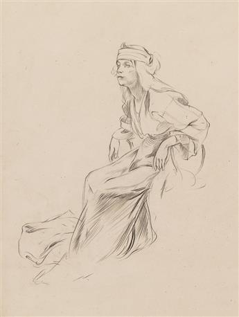 ALPHONSE MUCHA Femme assise.